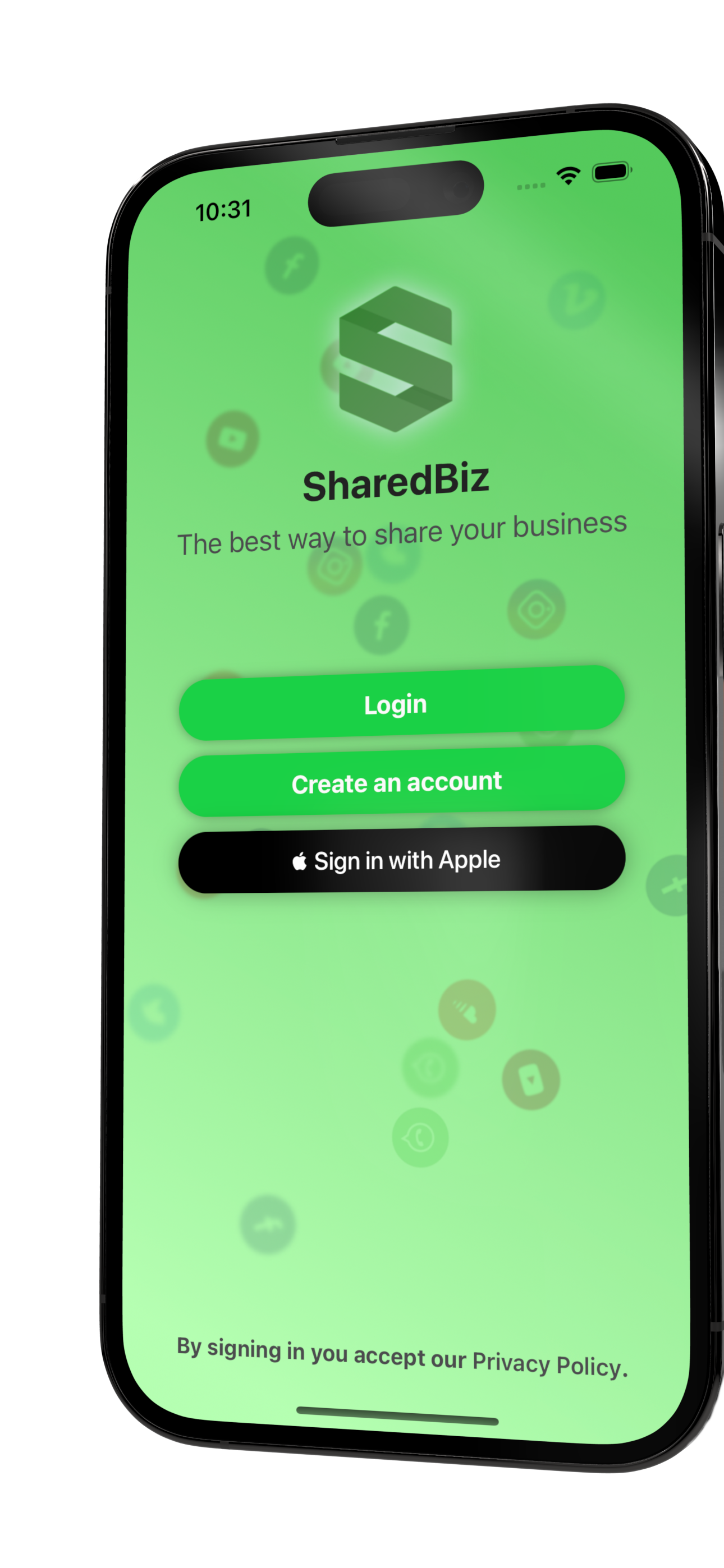 SharedBiz App Login Image